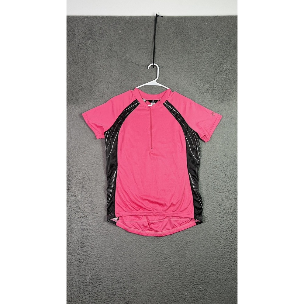 Canari Cycling Jersey Shirt Womens XL Pink Black Short Sleeve Performance Bike‎